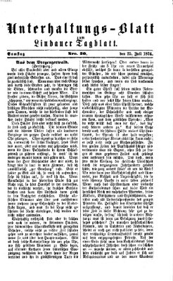 Lindauer Tagblatt für Stadt und Land. Unterhaltungs-Blatt zum Lindauer Tagblatt (Lindauer Tagblatt für Stadt und Land) Samstag 25. Juli 1874