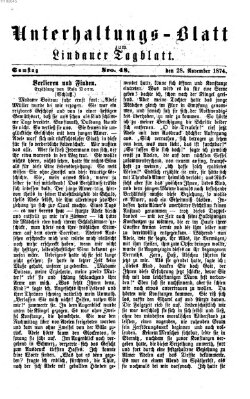 Lindauer Tagblatt für Stadt und Land. Unterhaltungs-Blatt zum Lindauer Tagblatt (Lindauer Tagblatt für Stadt und Land) Samstag 28. November 1874