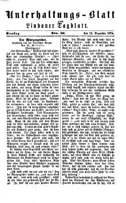 Lindauer Tagblatt für Stadt und Land. Unterhaltungs-Blatt zum Lindauer Tagblatt (Lindauer Tagblatt für Stadt und Land) Samstag 12. Dezember 1874