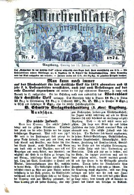 Wochenblatt für das christliche Volk Sonntag 15. Februar 1874