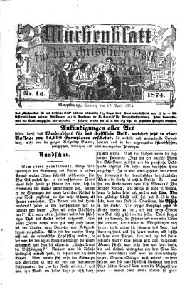 Wochenblatt für das christliche Volk Sonntag 19. April 1874