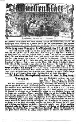 Wochenblatt für das christliche Volk Sonntag 27. September 1874