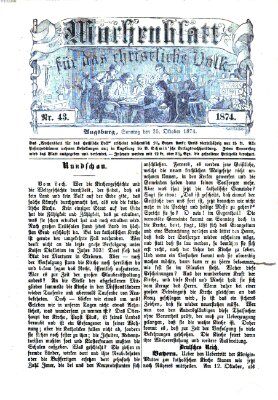 Wochenblatt für das christliche Volk Sonntag 25. Oktober 1874