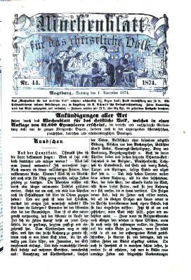 Wochenblatt für das christliche Volk Sonntag 1. November 1874