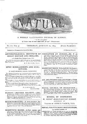 Nature Donnerstag 22. Januar 1874