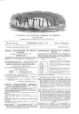 Nature Donnerstag 9. April 1874