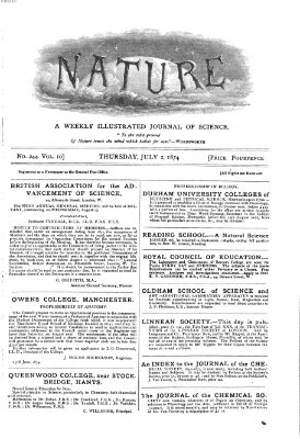 Nature Donnerstag 2. Juli 1874