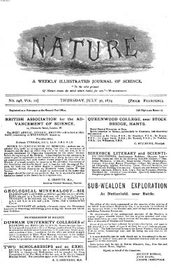 Nature Donnerstag 30. Juli 1874