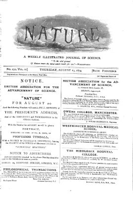 Nature Donnerstag 13. August 1874