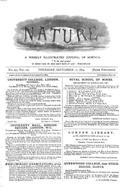 Nature Donnerstag 17. September 1874