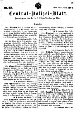 Zentralpolizeiblatt Freitag 24. April 1874