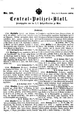 Zentralpolizeiblatt Samstag 5. September 1874