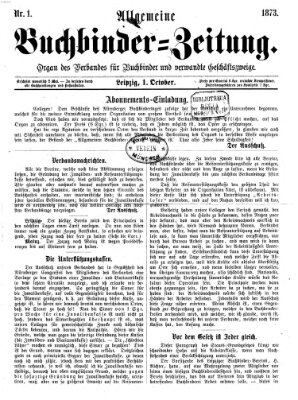 Allgemeine Buchbinderzeitung Mittwoch 1. Oktober 1873