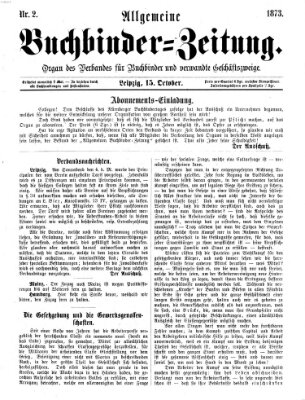 Allgemeine Buchbinderzeitung Mittwoch 15. Oktober 1873