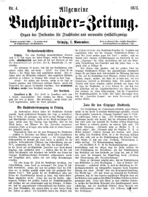 Allgemeine Buchbinderzeitung Samstag 1. November 1873