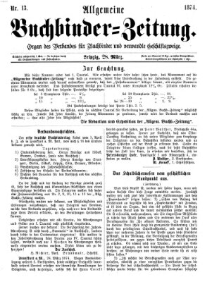 Allgemeine Buchbinderzeitung Samstag 28. März 1874