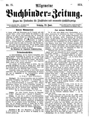 Allgemeine Buchbinderzeitung Sonntag 21. Juni 1874