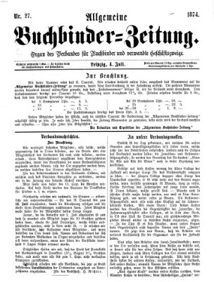 Allgemeine Buchbinderzeitung Samstag 4. Juli 1874