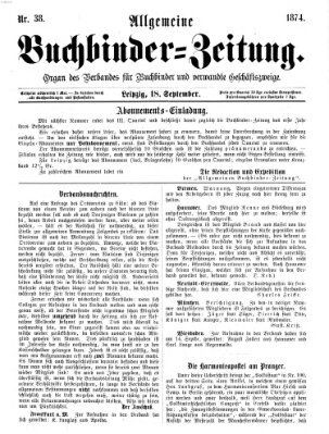 Allgemeine Buchbinderzeitung Freitag 18. September 1874