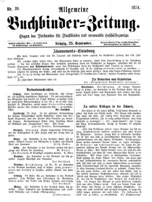 Allgemeine Buchbinderzeitung Freitag 25. September 1874