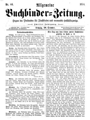 Allgemeine Buchbinderzeitung Freitag 30. Oktober 1874