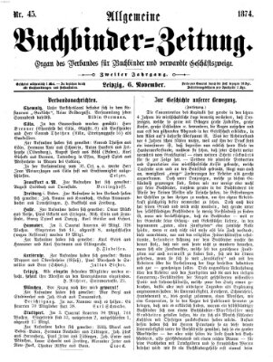 Allgemeine Buchbinderzeitung Freitag 6. November 1874