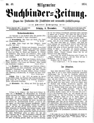 Allgemeine Buchbinderzeitung Freitag 4. Dezember 1874