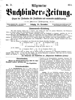 Allgemeine Buchbinderzeitung Freitag 18. Dezember 1874