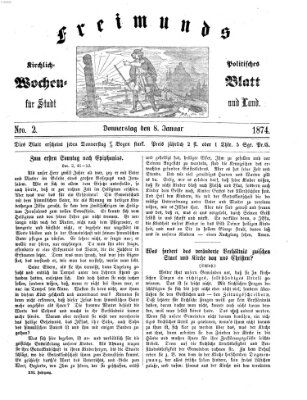 Freimund's kirchlich-politisches Wochenblatt für Stadt und Land Donnerstag 8. Januar 1874