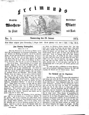 Freimund's kirchlich-politisches Wochenblatt für Stadt und Land Donnerstag 29. Januar 1874