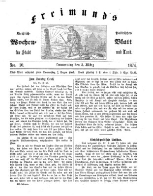 Freimund's kirchlich-politisches Wochenblatt für Stadt und Land Donnerstag 5. März 1874