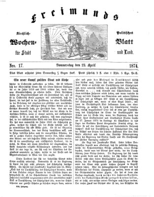 Freimund's kirchlich-politisches Wochenblatt für Stadt und Land Donnerstag 23. April 1874