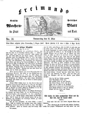 Freimund's kirchlich-politisches Wochenblatt für Stadt und Land Donnerstag 21. Mai 1874