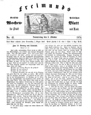 Freimund's kirchlich-politisches Wochenblatt für Stadt und Land Donnerstag 8. Oktober 1874