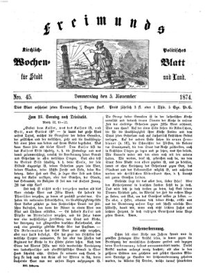 Freimund's kirchlich-politisches Wochenblatt für Stadt und Land Donnerstag 5. November 1874