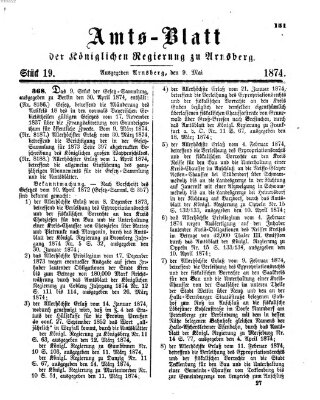 Amtsblatt für den Regierungsbezirk Arnsberg Samstag 9. Mai 1874