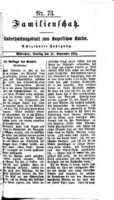 Familienschatz (Bayerischer Kurier) Dienstag 15. September 1874