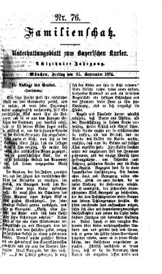 Familienschatz (Bayerischer Kurier) Freitag 25. September 1874