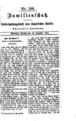 Familienschatz (Bayerischer Kurier) Freitag 18. Dezember 1874