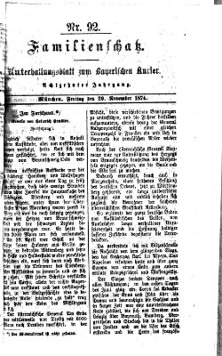 Familienschatz (Bayerischer Kurier) Freitag 20. November 1874