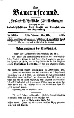 Der Bauernfreund Donnerstag 15. Oktober 1874