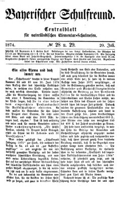 Bayerischer Schulfreund Montag 20. Juli 1874