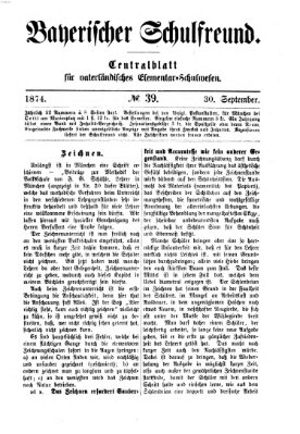 Bayerischer Schulfreund Mittwoch 30. September 1874