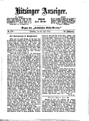 Kitzinger Anzeiger Dienstag 28. Juli 1874