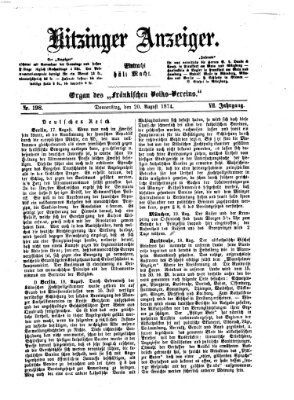 Kitzinger Anzeiger Donnerstag 20. August 1874