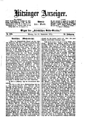 Kitzinger Anzeiger Montag 21. September 1874