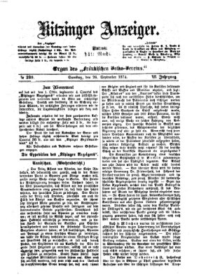 Kitzinger Anzeiger Samstag 26. September 1874