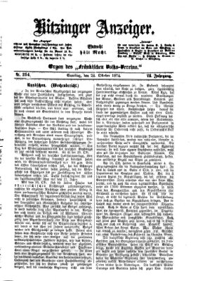 Kitzinger Anzeiger Samstag 24. Oktober 1874