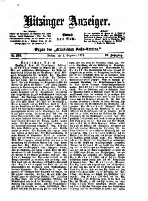 Kitzinger Anzeiger Freitag 4. Dezember 1874