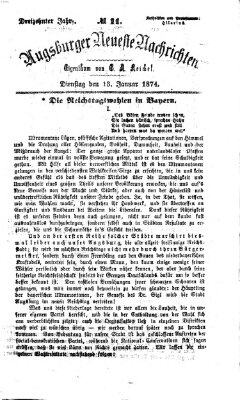 Augsburger neueste Nachrichten Dienstag 13. Januar 1874